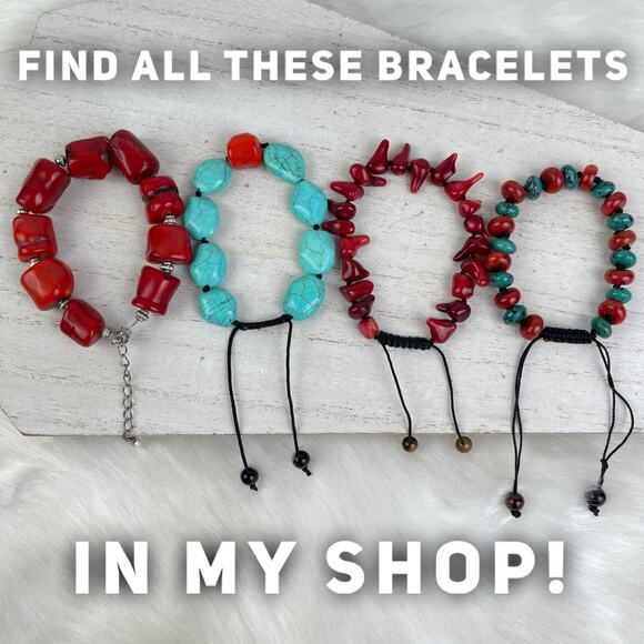 Vintage Y2K Chunky Natural Red Coral Bracelet Silver Tone Chain Pearl Adjustable - Picture 16 of 16